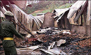 The remains of the ramshackle church were scores died